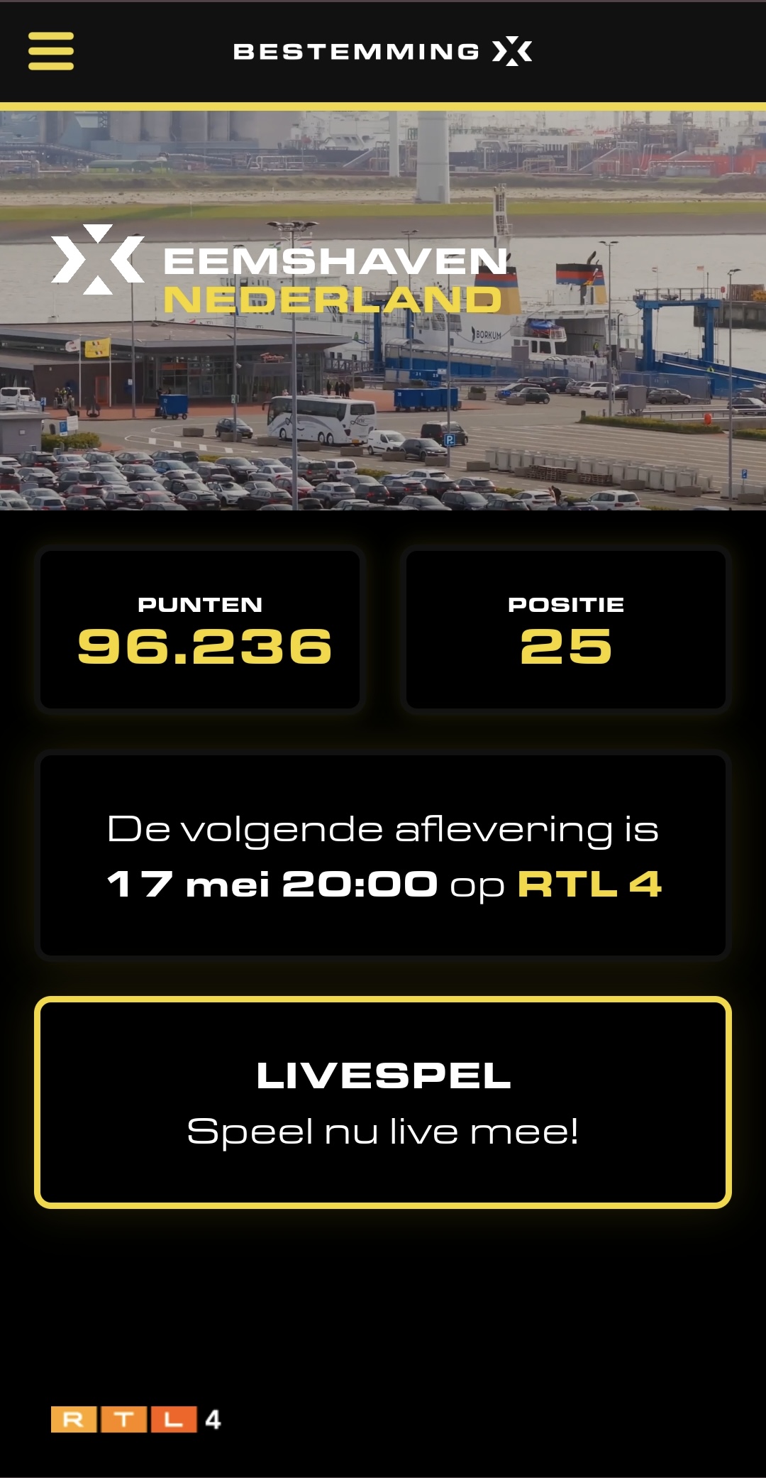 Bestemming X — livespel