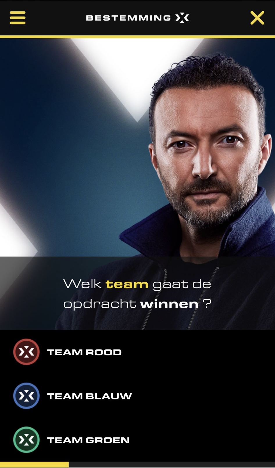 Bestemming X — teamkeuze